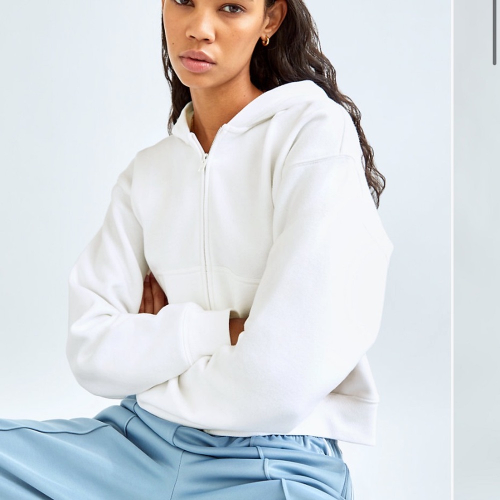Aritzia cozy fleece boxy boyfriend zip up hoodie